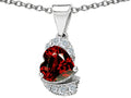 Star K™ Heart Shaped Genuine Garnet Pendant Necklace