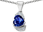 Star K™ Heart Shaped Created Sapphire Pendant Necklace