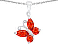 Star K™ Butterfly Pendant Necklace Made with Simulated Mexican Fire Opal