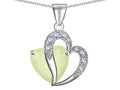 Star K™ Heart Shape 12mm Created Opal and Cubic Zirconia Pendant Necklace