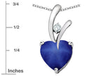 Star K™Heart Shape 8mm Created Star Sapphire Endless Love Pendant Necklace