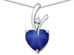 Star K™Heart Shape 8mm Created Star Sapphire Endless Love Pendant Necklace