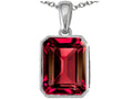 Star K™ Emerald Cut 10x8mm Created Ruby Pendant Necklace