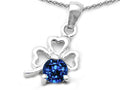 Celtic Love by Kelly Round Created Blue Sapphire Lucky Clover Pendant Necklace