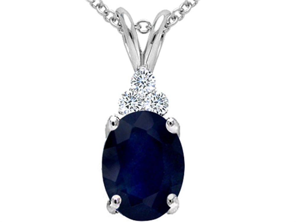 Tommaso Design™ Genuine Sapphire Pendant Necklace