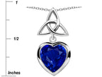 Star K™ Love Knot Pendant Necklace with Heart 9mm Simulated Sapphire