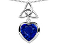 Star K™ Love Knot Pendant Necklace with Heart 9mm Simulated Sapphire