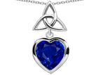Star K™ Love Knot Pendant Necklace with Heart 9mm Simulated Sapphire