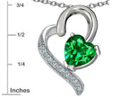 Star K™ 7mm Heart Shape Simulated Emerald Heart Pendant Necklace