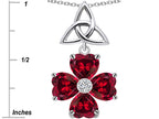 Star K™ Lucky Shamrock Celtic Knot Made With Heart 6mm Created Ruby Pendant Necklace