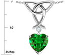 Star K™ Love Knot Pendant Necklace with 8mm Heart Shape Simulated Emerald