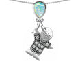 Star K™ Boy Holding a Balloon Mother October Birth Month Pear Shape Created Opal Pendant Necklace