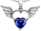 Star K™ Wings Of Love Birth Month Pendant Necklace with 8mm Heart Shape Created Sapphire