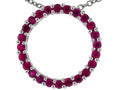 Tommaso Design™ 19mm. Circle Of Love Pendant Necklace made with Genuine Quality Ruby
