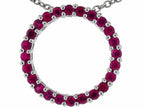 Tommaso Design™ 19mm. Circle Of Love Pendant Necklace made with Genuine Quality Ruby