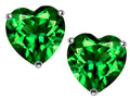Star K™ 7mm Heart Simulated Emerald Earrings Studs