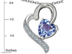 Star K™ 7mm Heart Shape Simulated Aquamarine Heart Pendant Necklace