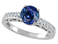 Tommaso Design Created Blue Sapphire Solitaire Engagement Ring