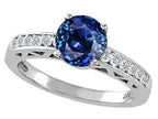 Tommaso Design Created Blue Sapphire Solitaire Engagement Ring