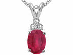 Tommaso Design™ Genuine Ruby and Diamond Pendant Necklace