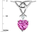 Star K™ Love Knot Pendant Necklace with Heart Shape 8mm Created Pink Sapphire