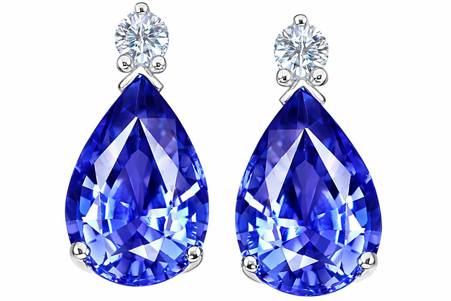 Star K 8x6 mm Pear Shape Tanzanite s Drop Earrings Studs