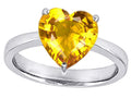 Star K Large 10mm Heart Shape Solitaire Ring with Simulated Yellow Sapphire