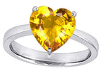 Star K Large 10mm Heart Shape Solitaire Ring with Simulated Yellow Sapphire