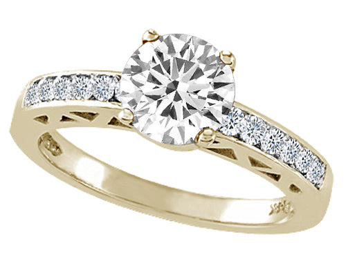 Tommaso Design™ Genuine White Topaz Solitaire Engagement Ring