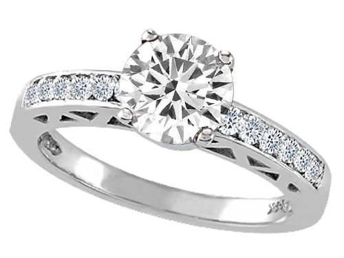Tommaso Design™ Genuine White Topaz Solitaire Engagement Ring
