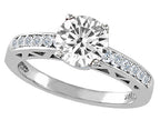 Tommaso Design™ Genuine White Topaz Solitaire Engagement Ring