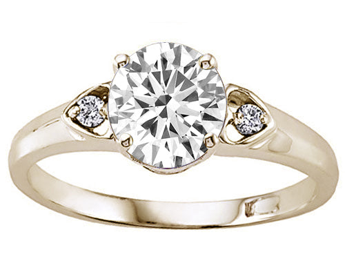 Tommaso Design Genuine White Topaz set in Engagement Ring