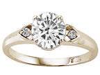 Tommaso Design Genuine White Topaz set in Engagement Ring