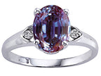 Tommaso Design Oval 9x7mm Simulated Alexandrite Ring