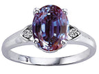 Tommaso Design Oval 9x7mm Simulated Alexandrite Ring