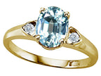 Tommaso Design Genuine Aquamarine Ring