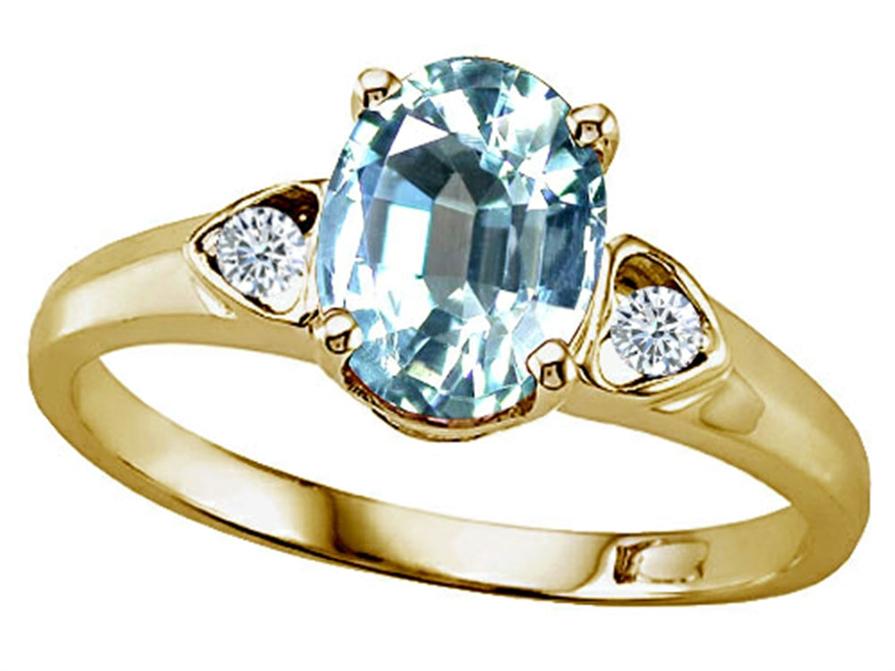 Tommaso Design Genuine Aquamarine Ring