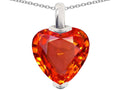 Star K™ 10mm Heart Shape Simulated Mexican Fire Opal Pendant Necklace