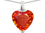 Star K™ 10mm Heart Shape Simulated Mexican Fire Opal Pendant Necklace
