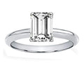 Tommaso Design Genuine White Topaz 8x6mm Emerald Cut Engagement Ring
