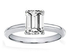 Tommaso Design Genuine White Topaz 8x6mm Emerald Cut Engagement Ring