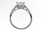 Tommaso Design 14 kt White Gold Round 7mm Genuine White Topaz s Solitaire Engagement Ring