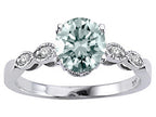 Tommaso Design Genuine Aquamarine Round 7mm s Solitaire Engagement Ring