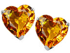 Star K™ Heart Shape Genuine Citrine Earrings Studs