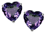 Star K™ 7mm Heart Shape Simulated Alexandrite Earrings Studs