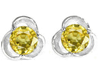 Star K™ Round 6mm Simulated Yellow Sapphire Flower Earrings Studs