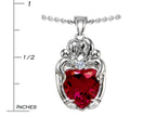 Star K™ Loving Mother And Twins Family Pendant Necklace With 8mm Heart Shape Created Ruby
