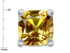 Star K™ Cushion-Cut 7mm Simulated Imperial Yellow Topaz Earrings Studs