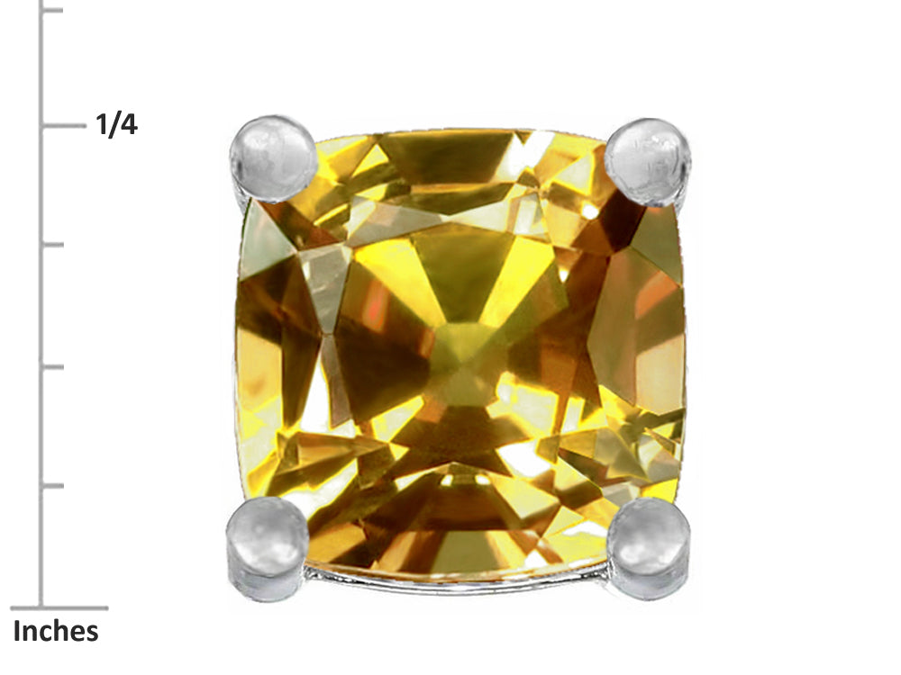 Star K™ Cushion-Cut 7mm Simulated Imperial Yellow Topaz Earrings Studs