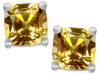 Star K™ Cushion-Cut 7mm Simulated Imperial Yellow Topaz Earrings Studs